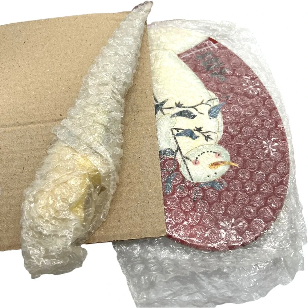 New MARY BETH BAXTER Twilight‎ Snowman Cheese Tray Plate And Knife Bluebirds